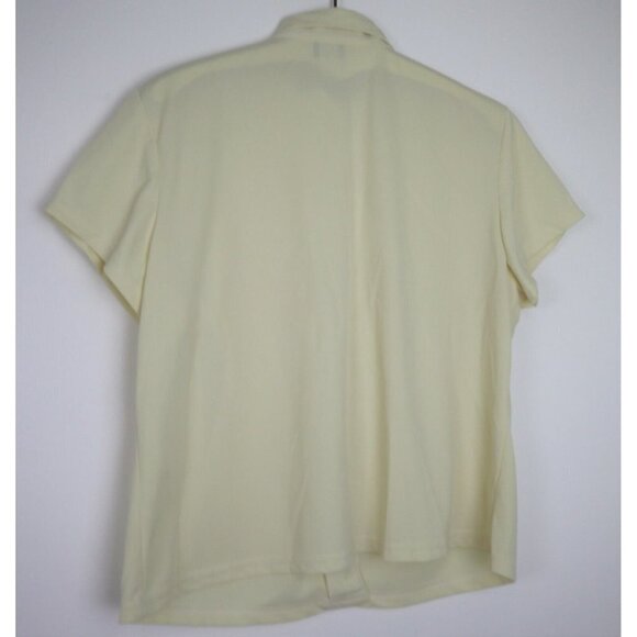 WOMEN'S VINTAGE LIGHT YELLOW BUTTON-UP SHIRT - JULIE - SIZE 3XL - Picture 6 of 7